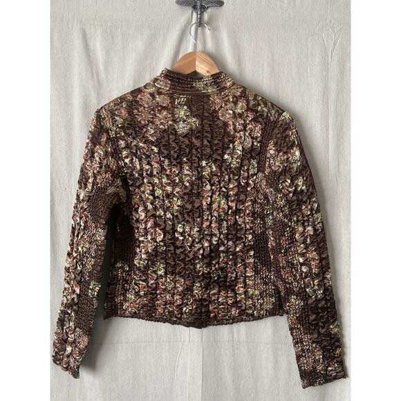 Ruby Rd Womens Whimsigoth Floral Satin Popcorn Jacket Size M Victorian Chic - Picture 2 of 8